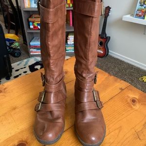 Brown knee boots